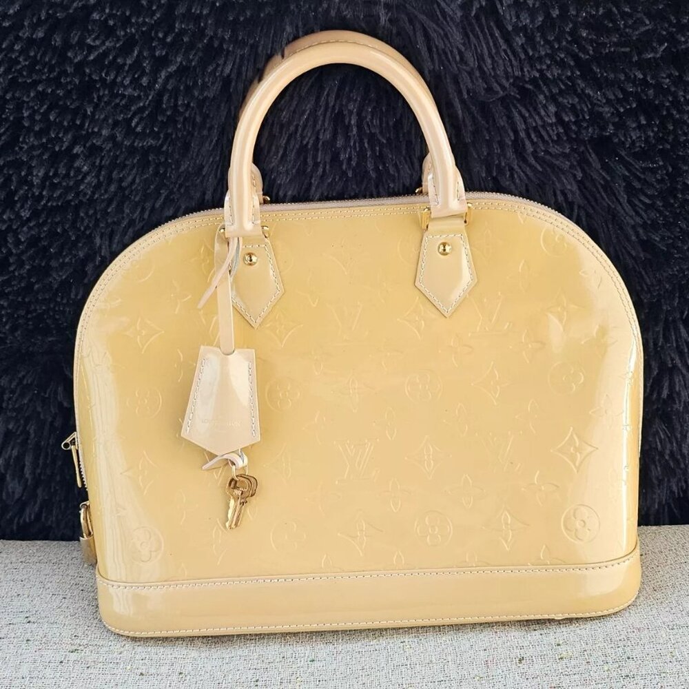 Louis Vuitton Handbag VERNIS Alma PM Rose Florentin Bag Monogram Made in Spain - Picture 3 of 13